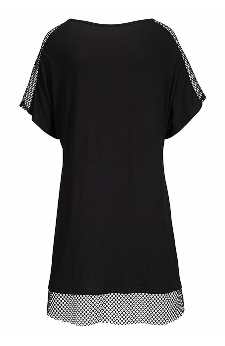 LASCANA Mesh Insert Cover Up, Alternate, color, Black