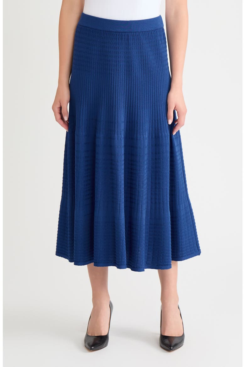 Flared Rib Knit Maxi Skirt, Main, color, LAZULI BLUE
