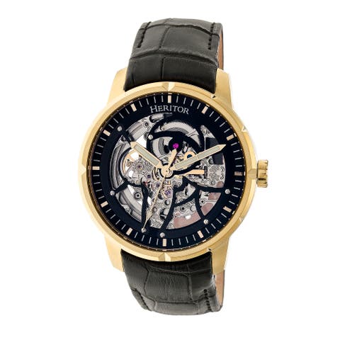 Ryder Skeleton Leather-Band Watch