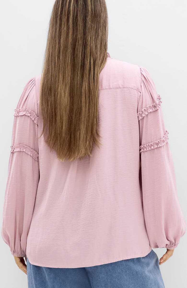 City Chic Drama Queen Ruffle Top, Alternate, color, Soft Rose