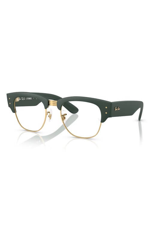 Ray Ban Ray-ban 52mm Square Optical Glasses In Gold Green
