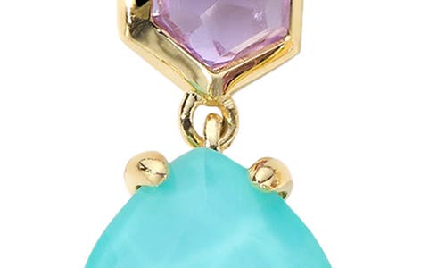 Ippolita 18k Yellow Gold Rock Candy Amethyst & Turquoise Doublet Drop Earrings In Gold