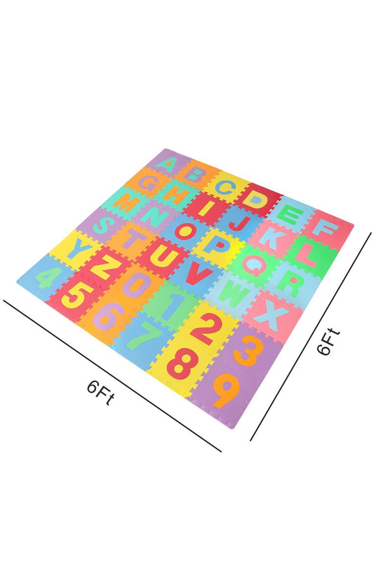 Soft Foam Floor Puzzle Tiles, Alternate, color, Multicolored