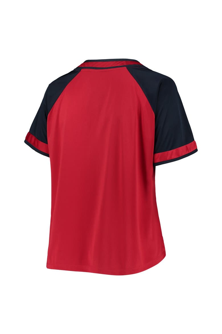 Women's Red Washington Nationals Plus Size Raglan T-Shirt, Alternate, color, Red