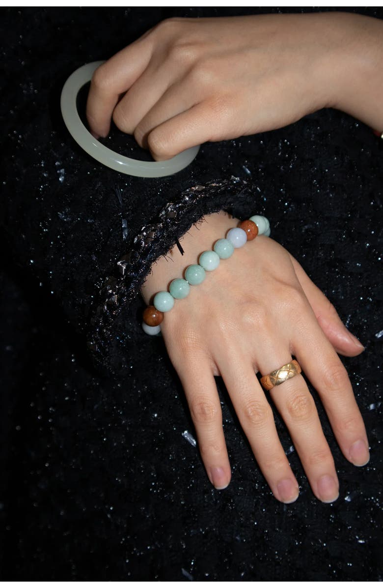 seree Pea Beaded jade bracelet, Alternate, color, Off White