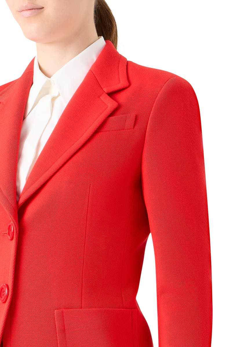 Akris punto Wool Garbardine Blazer, Alternate, color, Bright Red