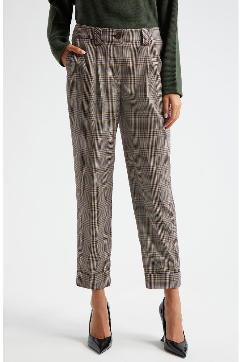 Ellen Plaid Ankle Pants, Main, color, PINOT NOIR PHOENIX