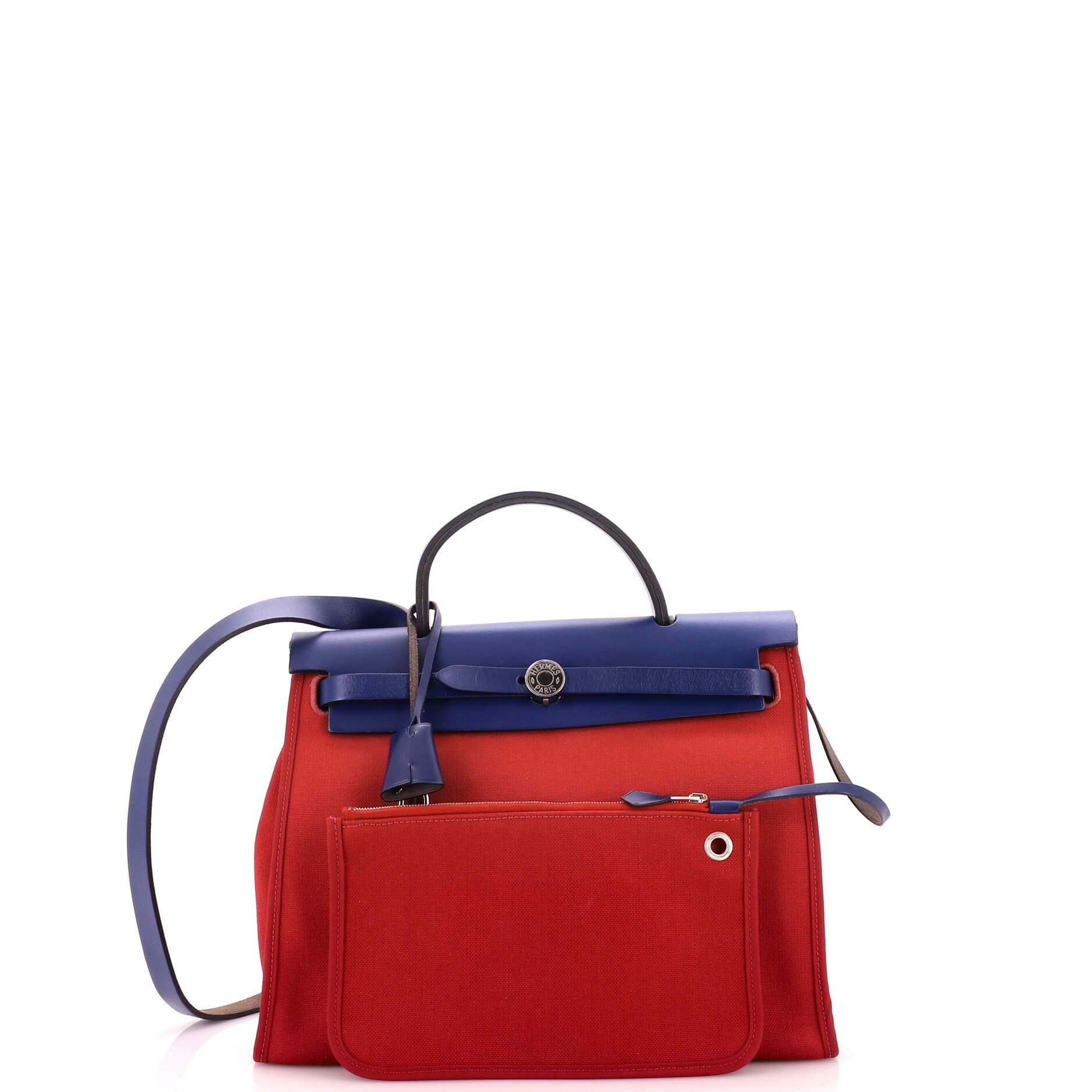 Herbag Zip Leather and Toile 31, Alternate, color, Red