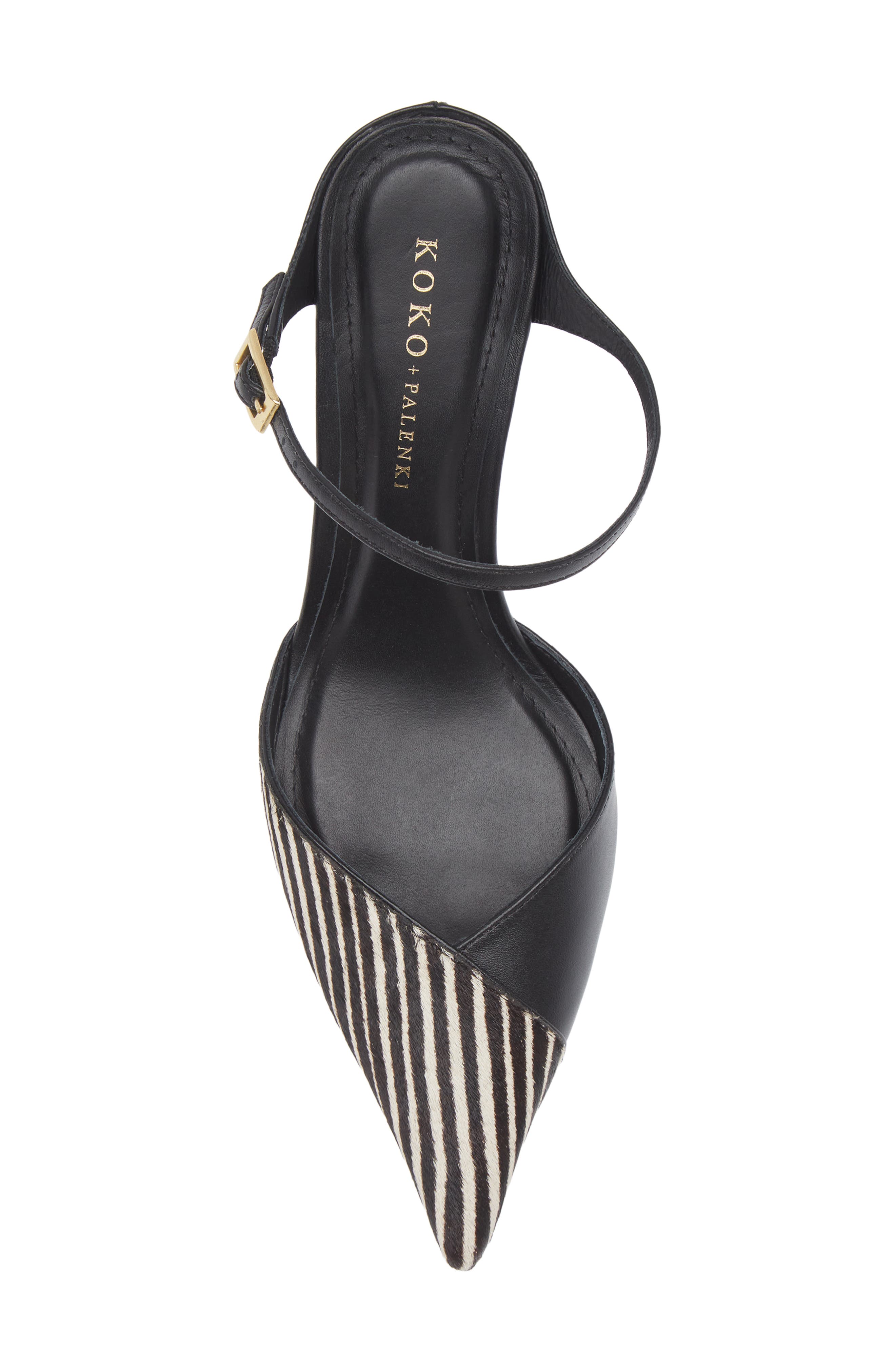 KOKO + PALENKI Paxt Genuine Calf Hair Ankle Strap Pump, Alternate, color, Zebra Calf Hair