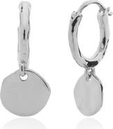 Monica Vinader Siren Muse Mini Coin Drop Huggie Hoop Earrings