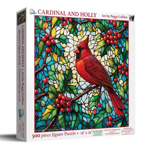 Cardinal and Holly 500 piece Jigsaw Puzzle for Adults