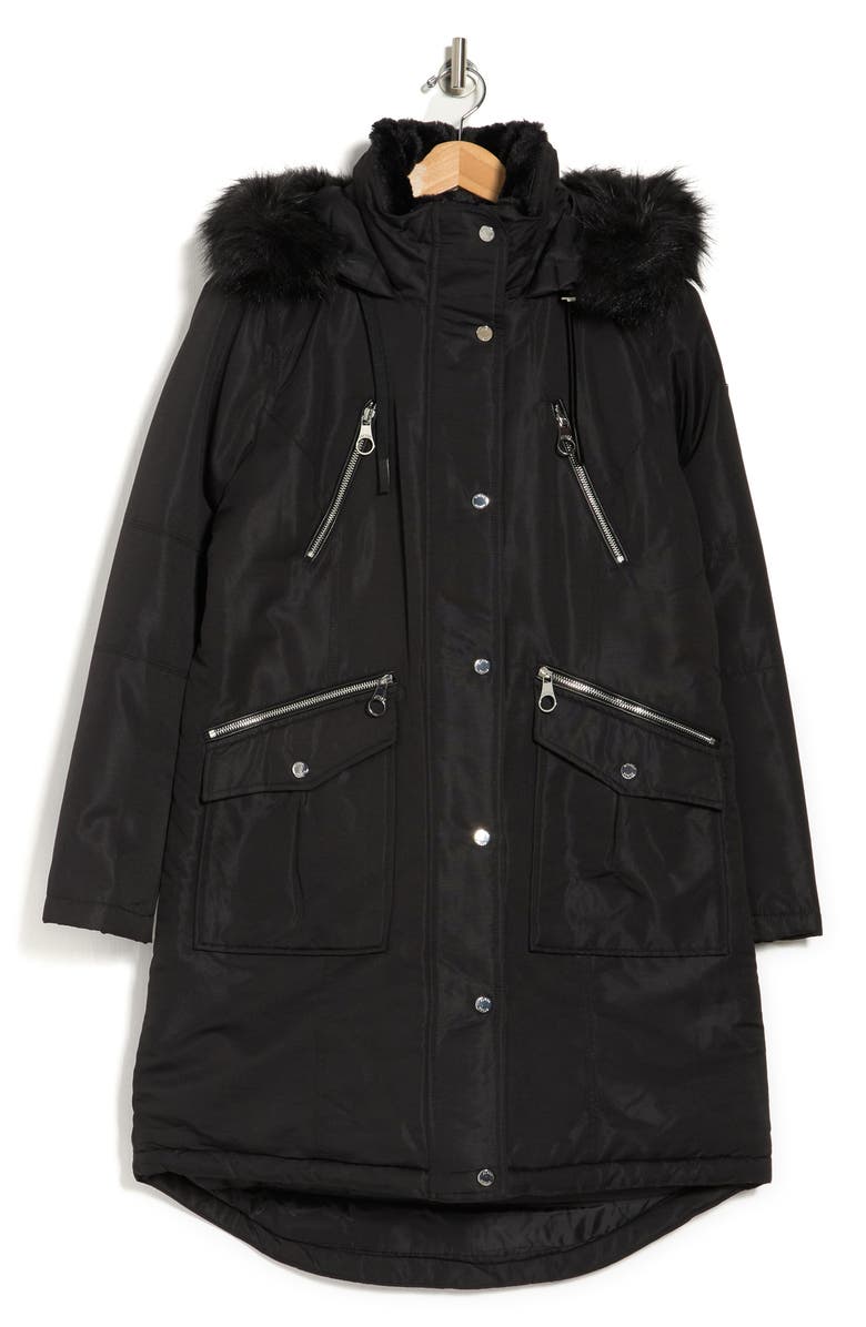 GUESS Faux Fur Trim Hooded Parka, Alternate, color,