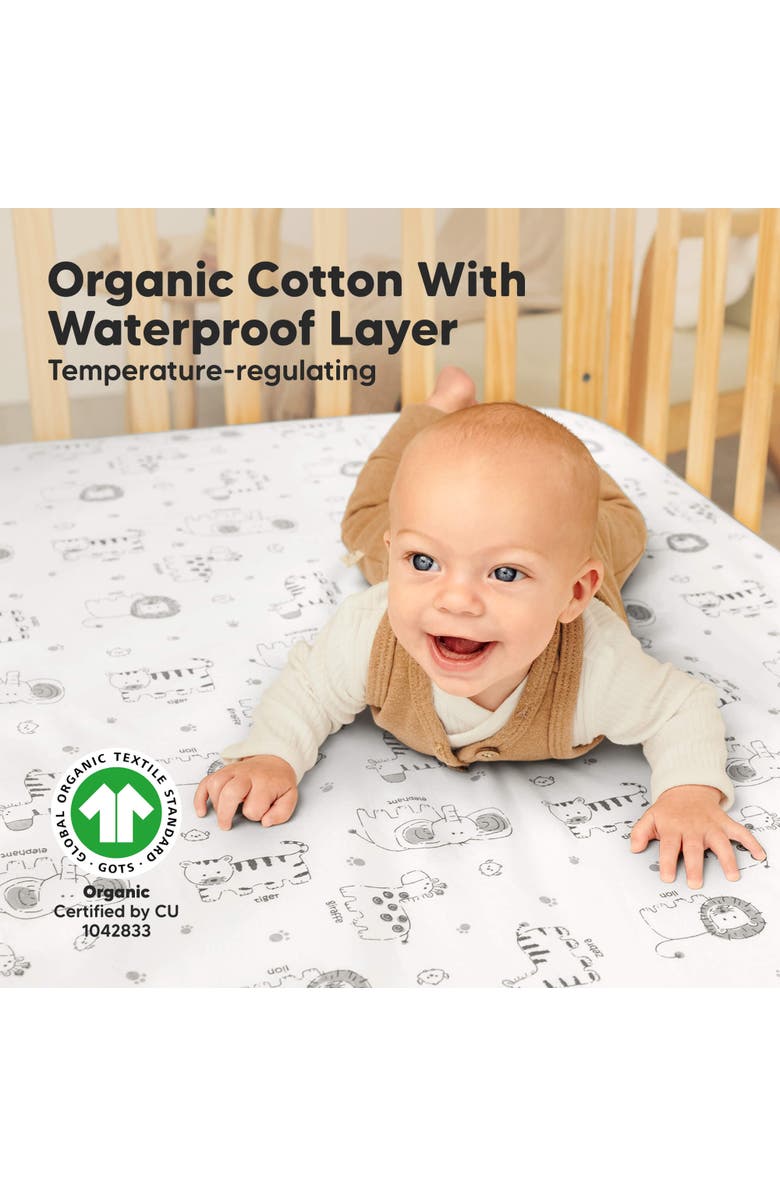 KeaBabies 2-Pack Soothe [Protect+] Waterproof Crib Sheets, Alternate, color, Keasafari