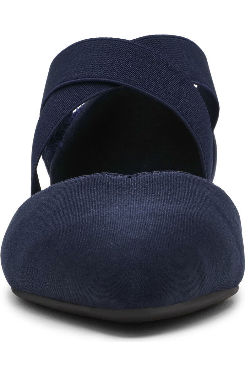Anne Klein Oswaldo Pointed Toe Flat, Alternate, color, Navy Mette Stretch