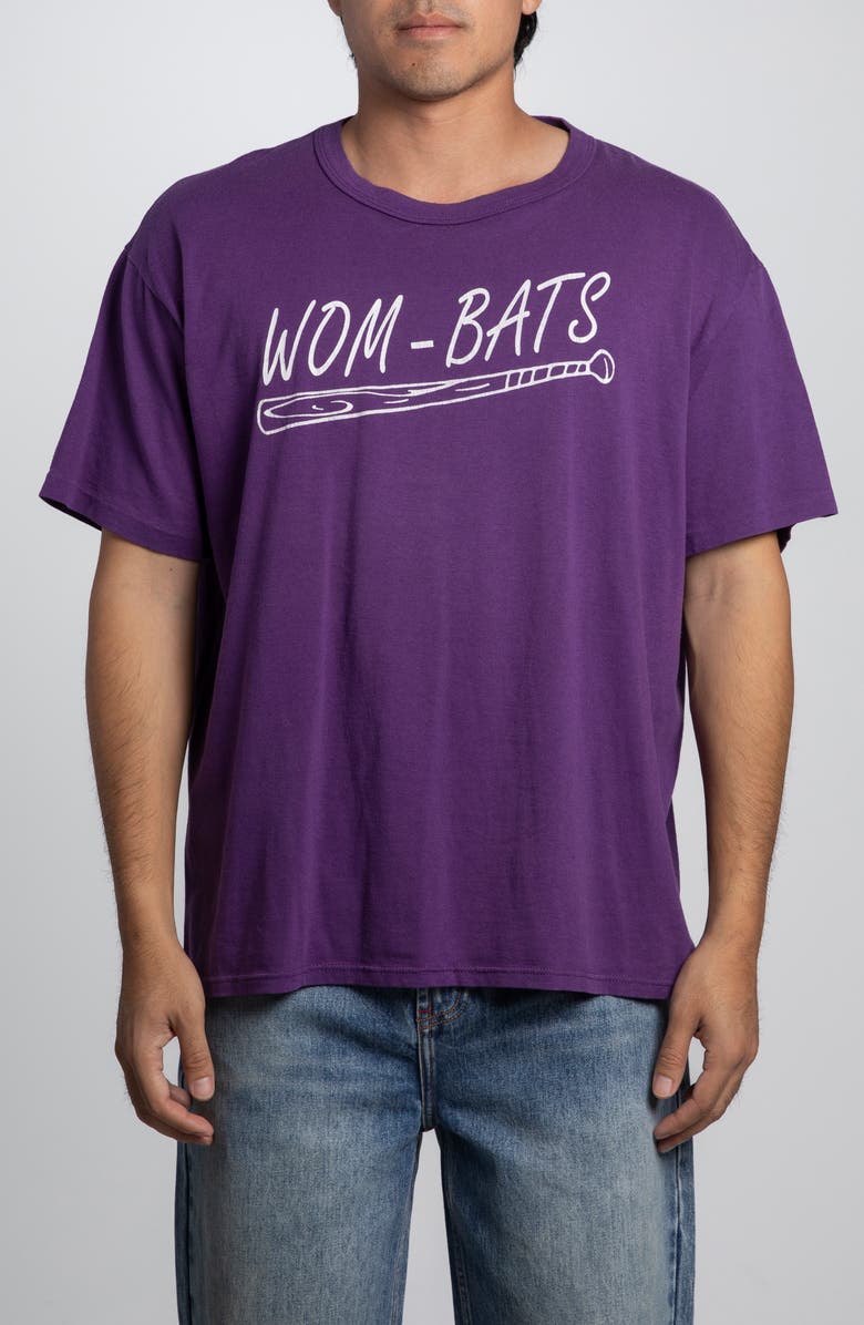 Elwood Vintage Wom-Bats Baseball Tee, Main, color, Purple