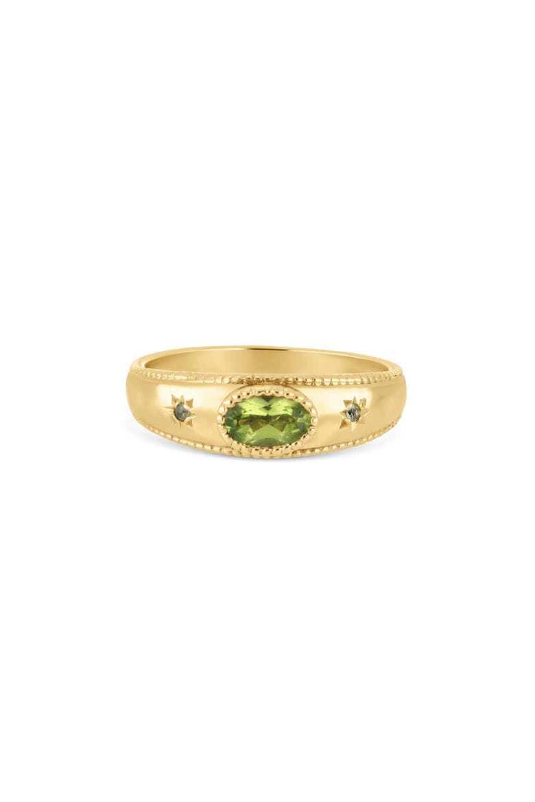 14k Gold Peridot Signet Ring, Alternate, color, 14KY