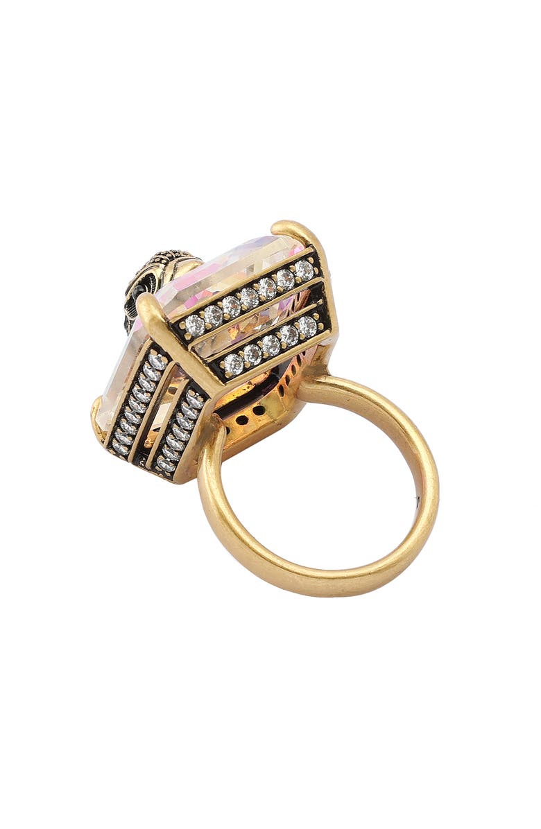 Kurt Geiger London Crystal Cocktail Ring, Alternate, color, Crystal Abalone