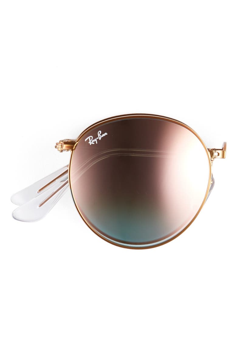 Ray-Ban Icons 53mm Folding Round Sunglasses, Alternate, color, 