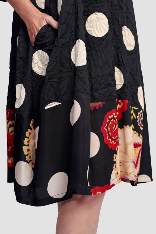 ALEMBIKA ALEMBIKA POLKA DOTS MIXED PRINT SHIRT DRESS