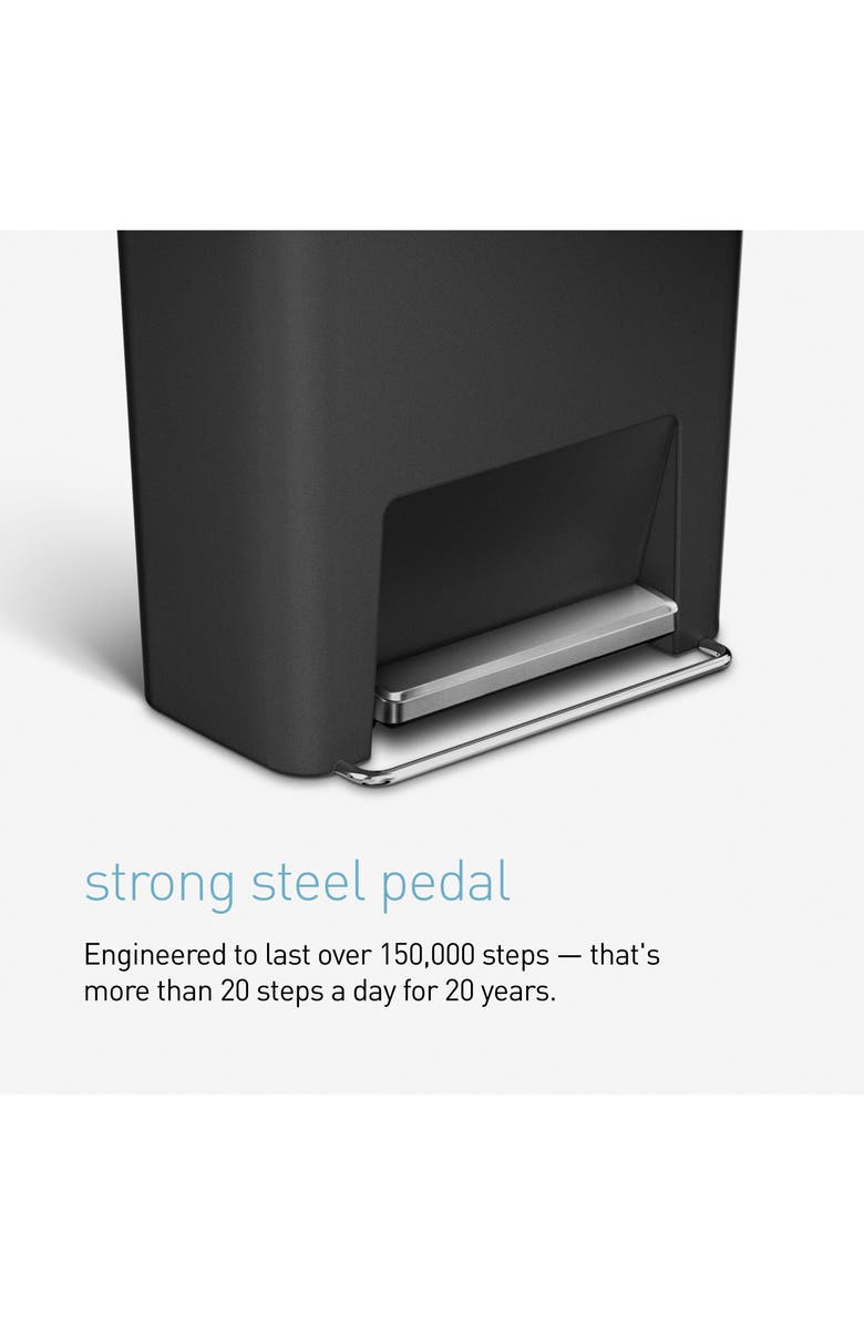 simplehuman 45L Soft Close Step Trash Can, Alternate, color,