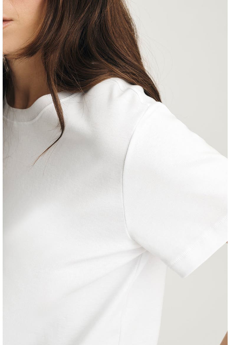 Nina Crewneck Cotton T-Shirt, Alternate, color, WHITE