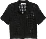 FRAME The Crochet Short Sleeve Button-Up Shirt