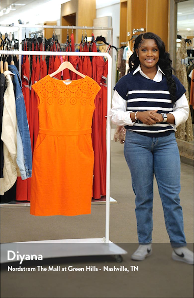 Florrie Broderie Anglaise Cap Sleeve Jersey Dress, sales video thumbnail