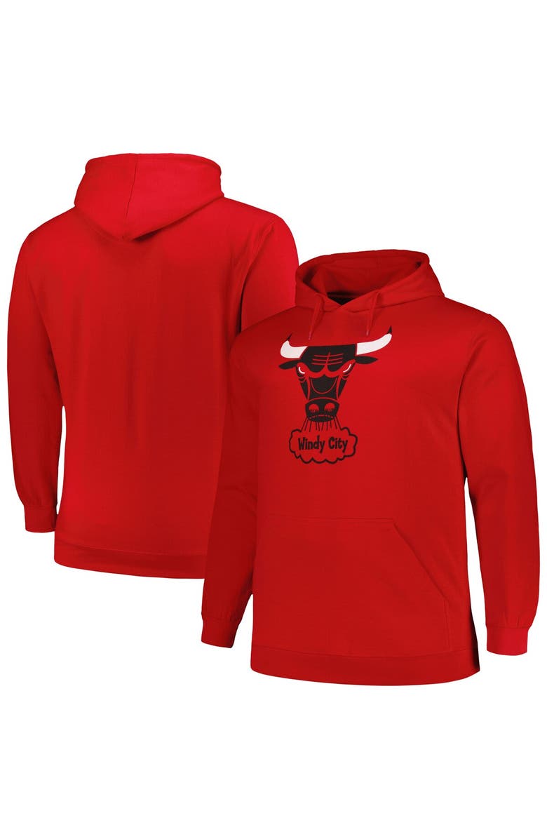 Mitchell & Ness Men's Mitchell & Ness Red Chicago Bulls Hardwood Classics Big & Tall Pullover Hoodie, Main, color, Red