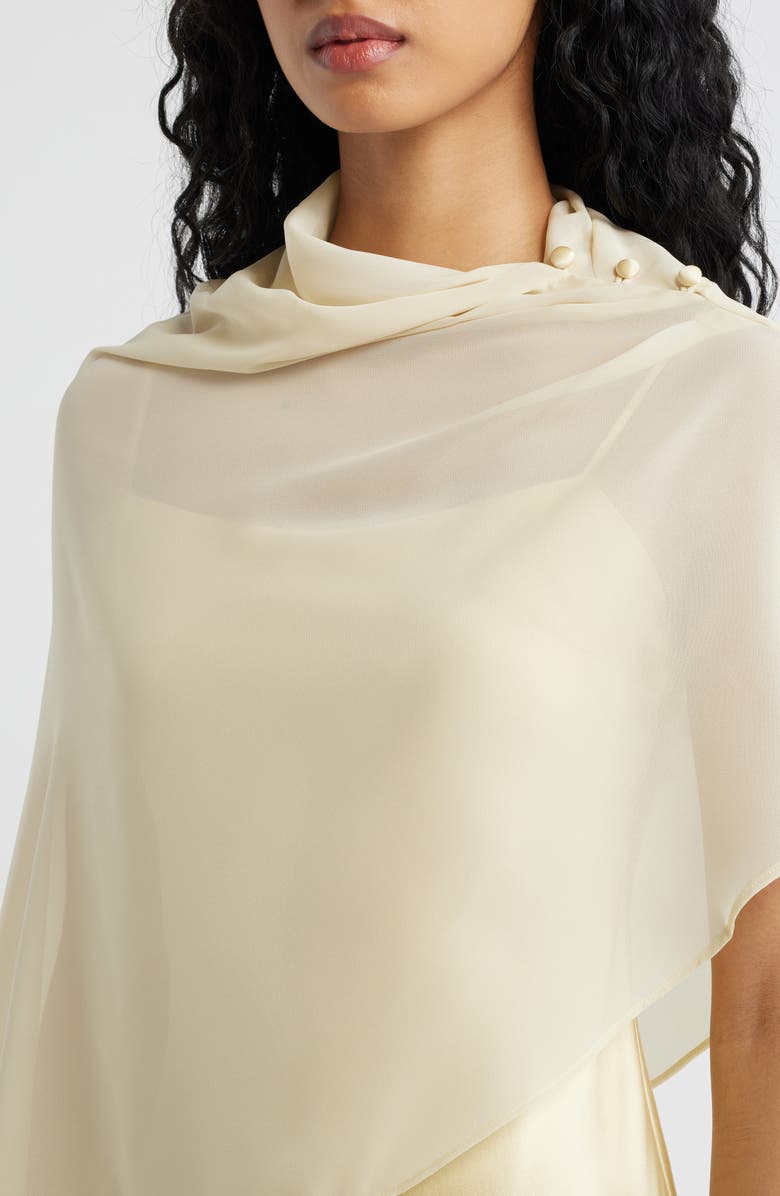 Reformation Lilibeth Cape Silk Maxi Dress, Alternate, color,