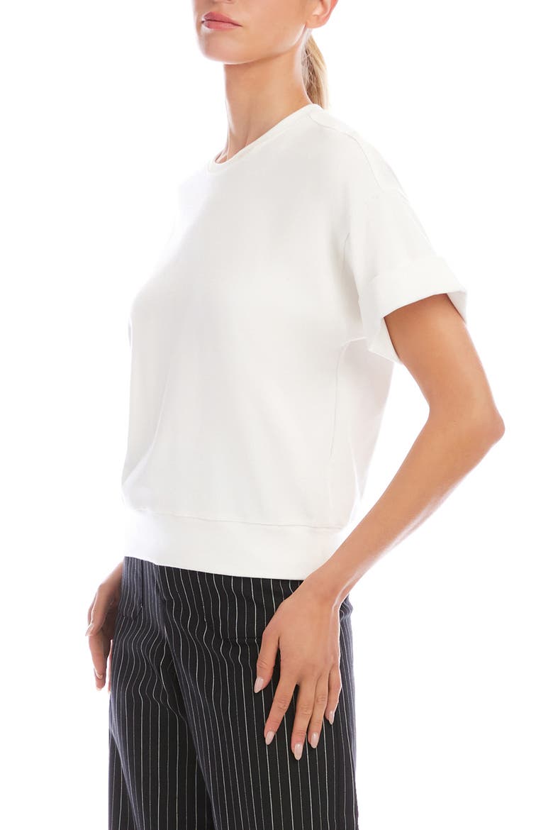 Cuffed Sleeve Rib T-Shirt, Alternate, color, OFF WHITE