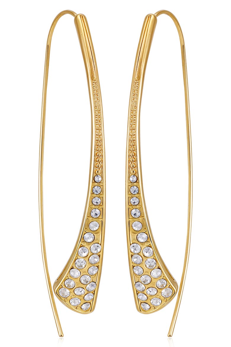 Crystal Threader Earrings, Main, color, GOLD