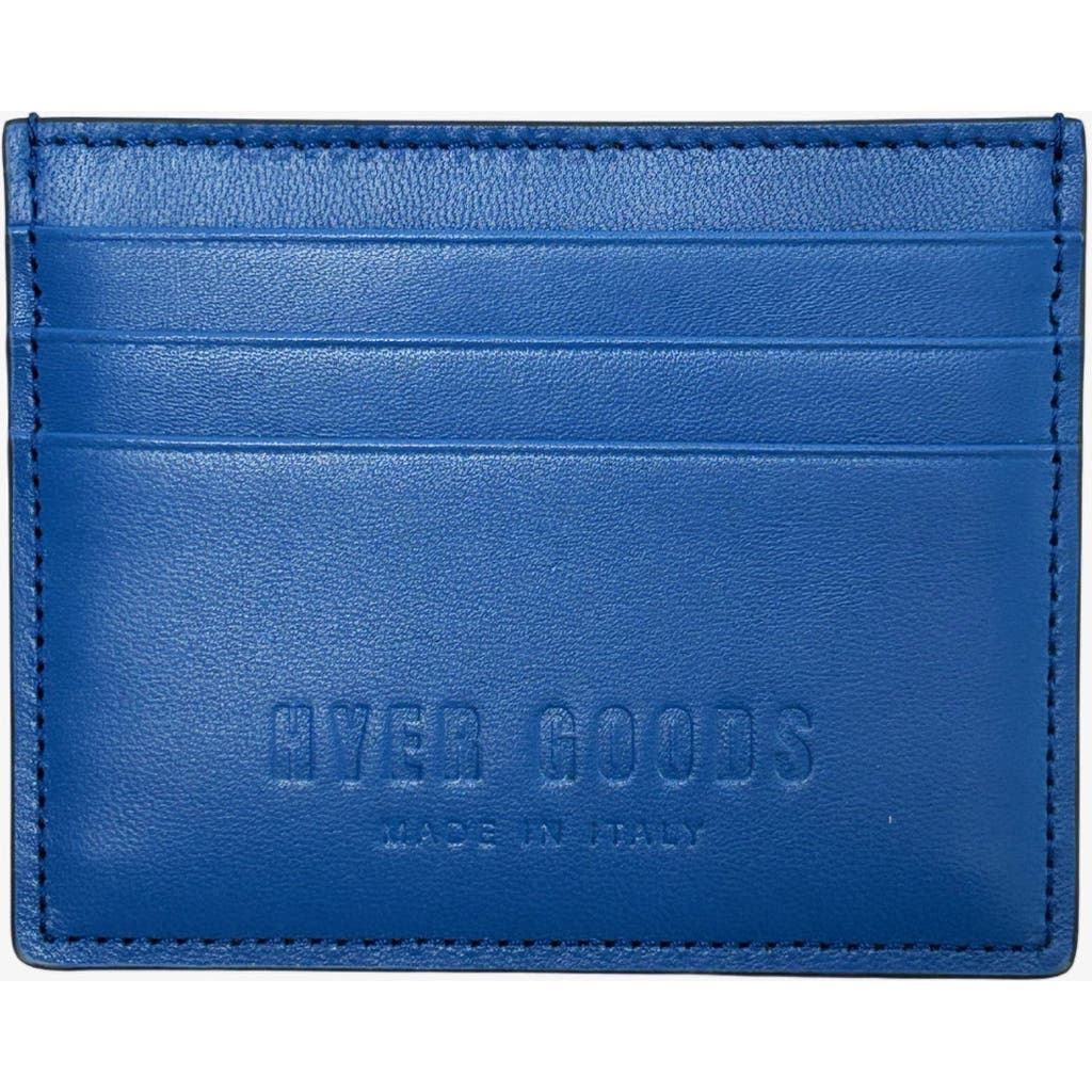 Hyer Goods Upcycled Italian Leather Certo Card Wallet In Electric Blue