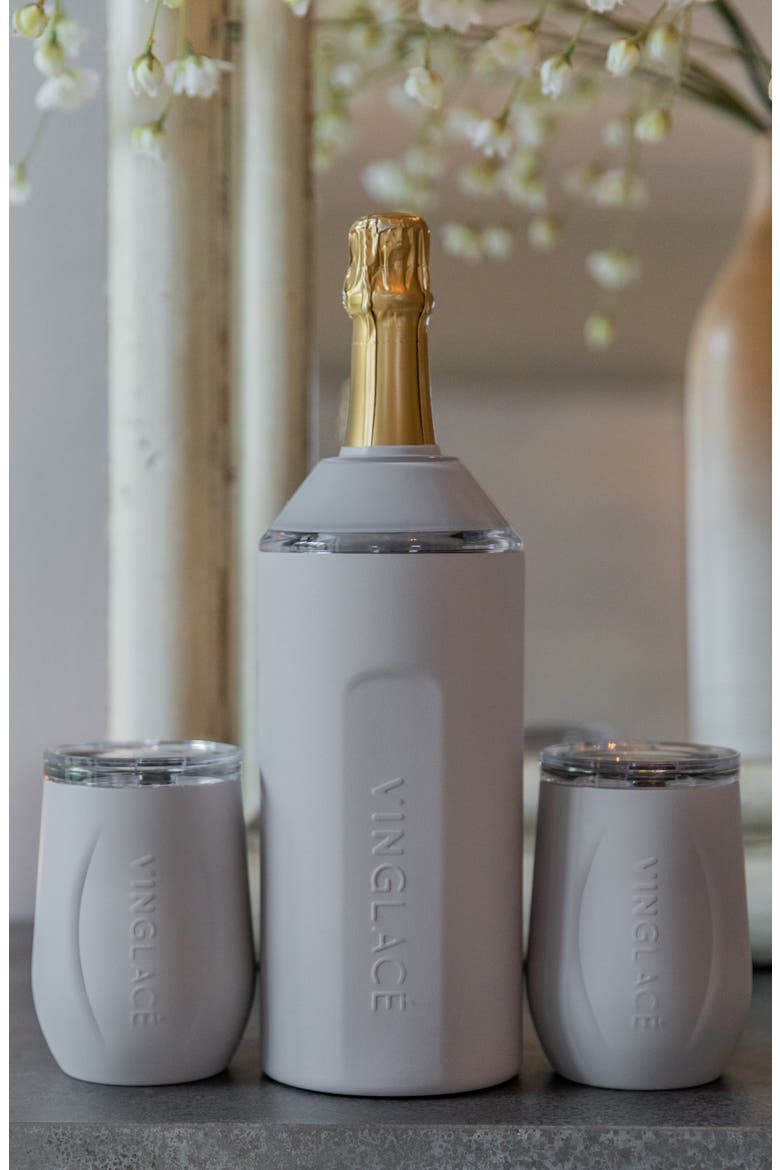 Wine Bottle Chiller & Tumbler Gift Set, Alternate, color, STONE