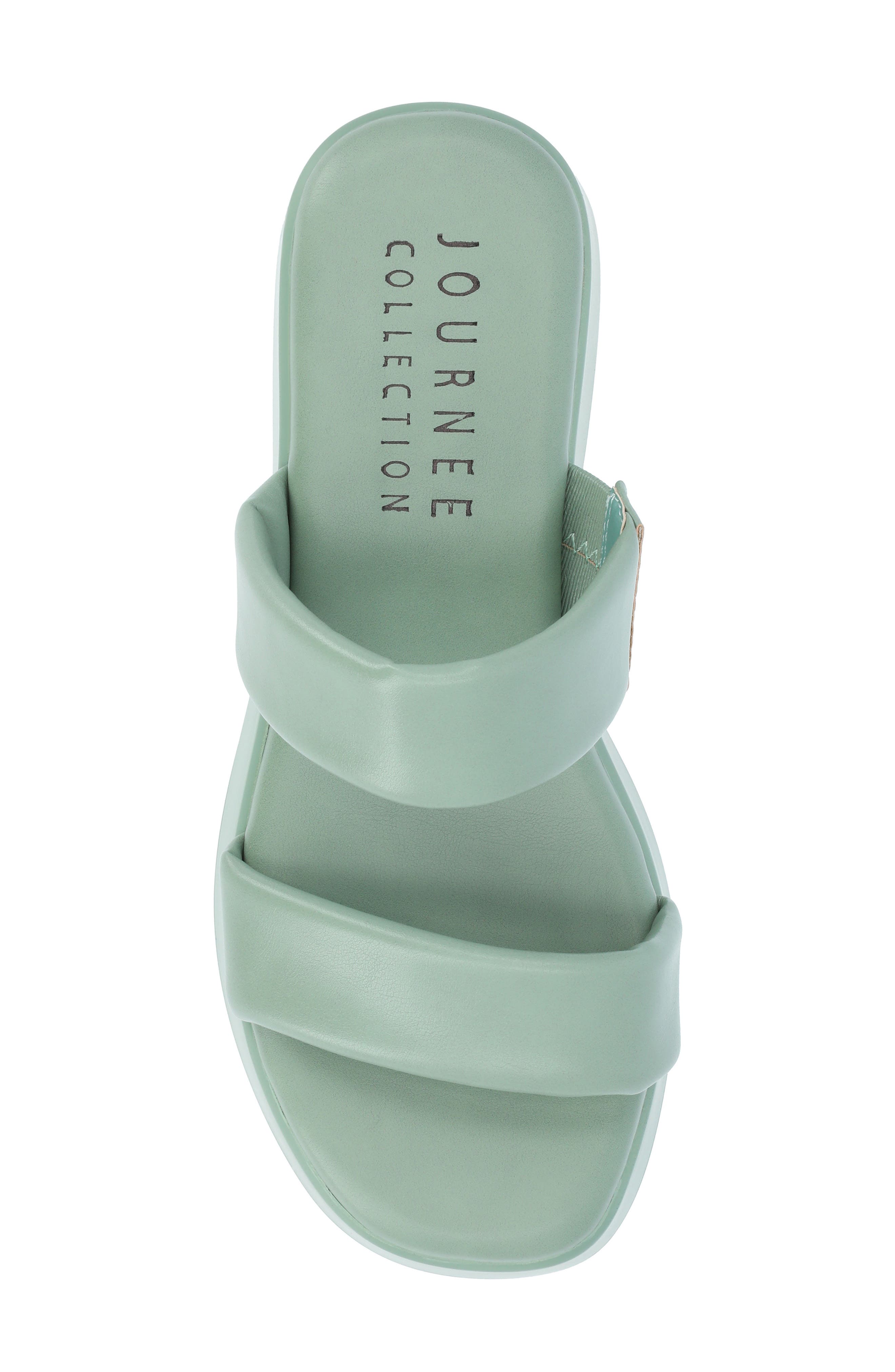Journee Collection Veradie Platform Slide Sandal, Alternate, color, Sage