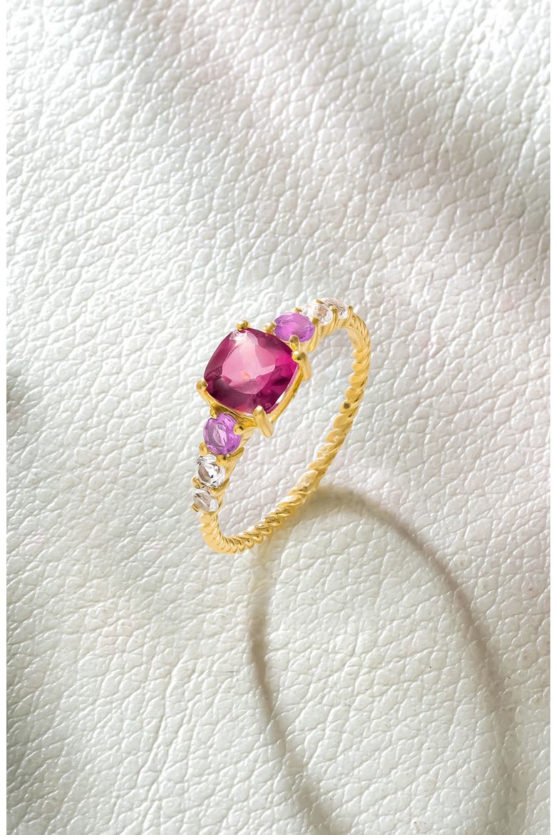 Gemstone Twist Band Ring, Alternate, color, PINK