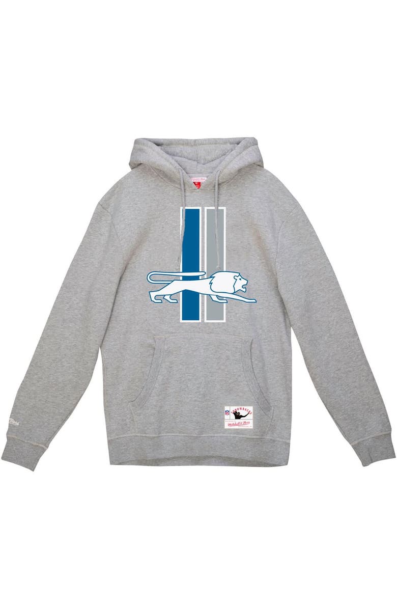 Mitchell & Ness Men's Mitchell & Ness Heather Gray Detroit Lions Vintage Pullover Hoodie, Alternate, color, Heather Gray