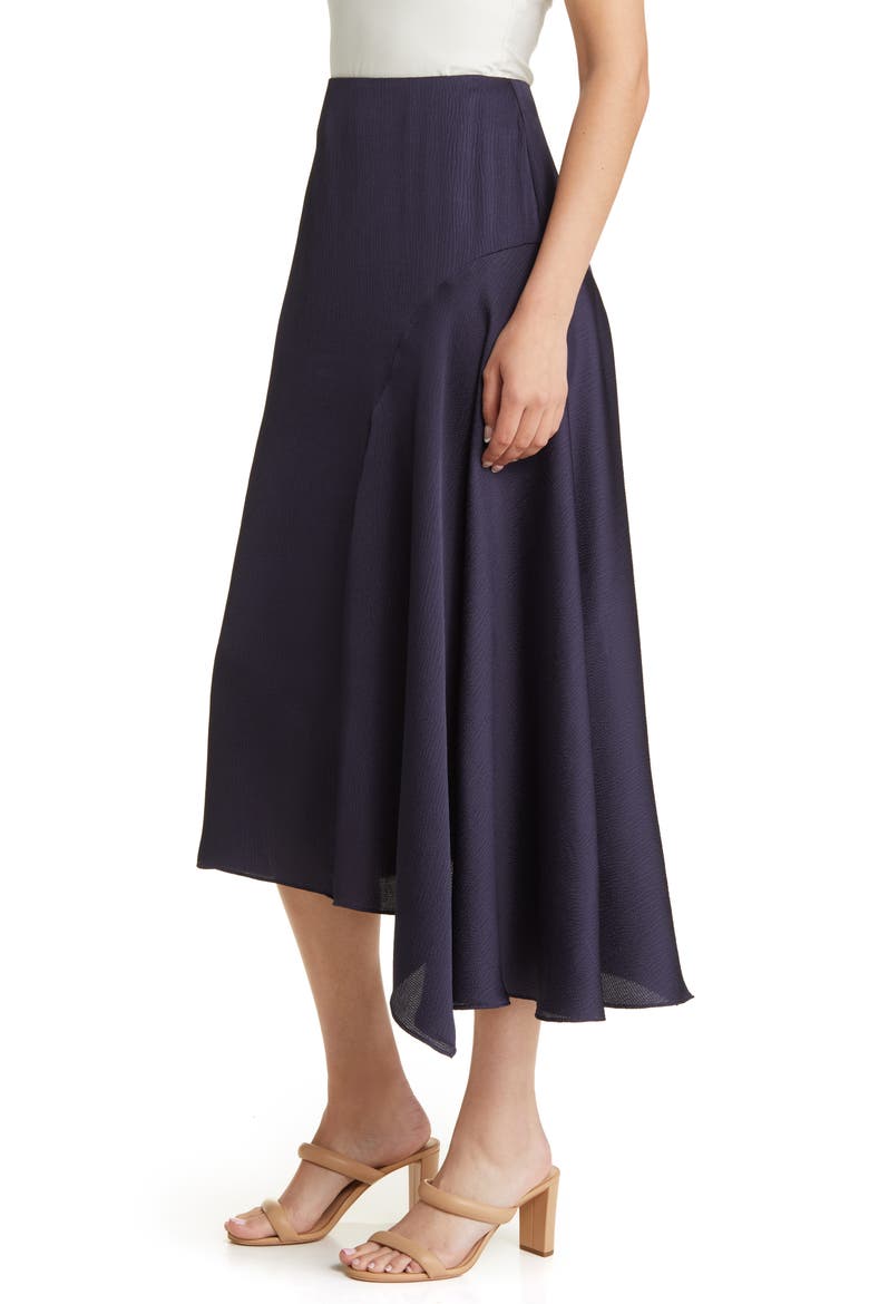 Francic Waterfall Satin Skirt, Alternate, color, NAVY