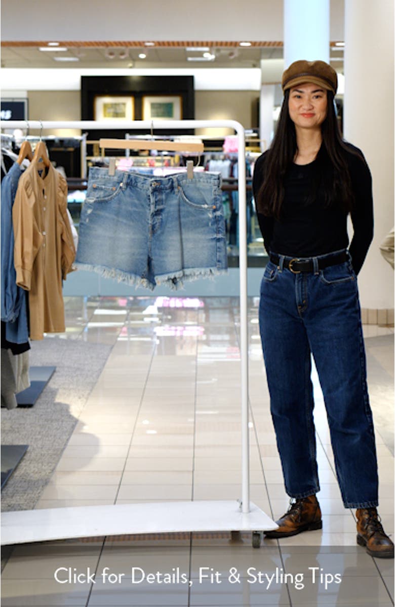 Frayed High Waist Denim Shorts, sales video thumbnail