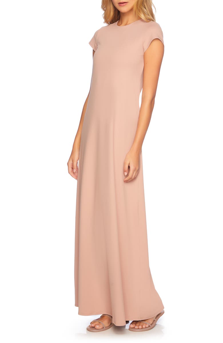 Susana Monaco Short Sleeve Maxi Dress, Alternate, color, Brioche