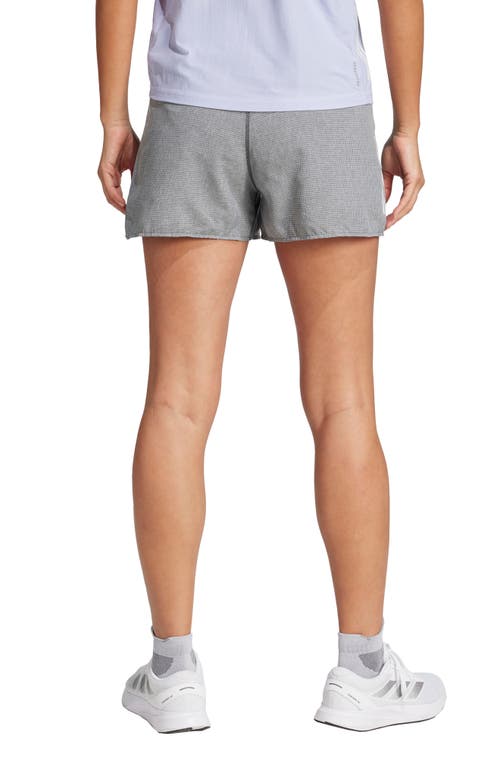 Adidas Originals Adidas Own The Run Recycled Polyester Shorts In Grey Six/white Melange