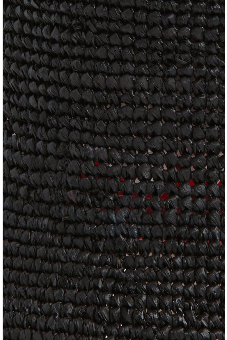 Jade Packable Raffia Straw Bucket Hat, Alternate, color, BLACK