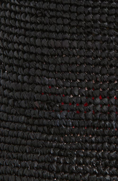 Rag & Bone Jade Packable Raffia Straw Bucket Hat In Black