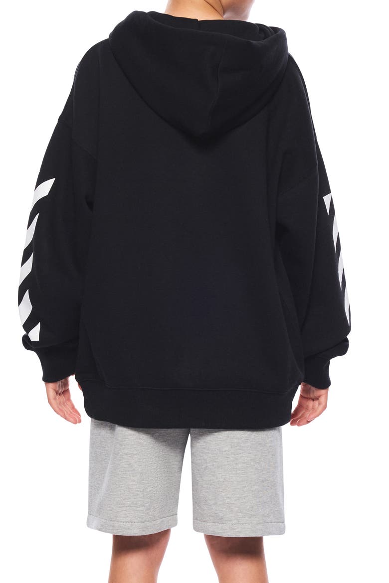 Kids' Diag Graphic Hoodie, Alternate, color, BLACK
