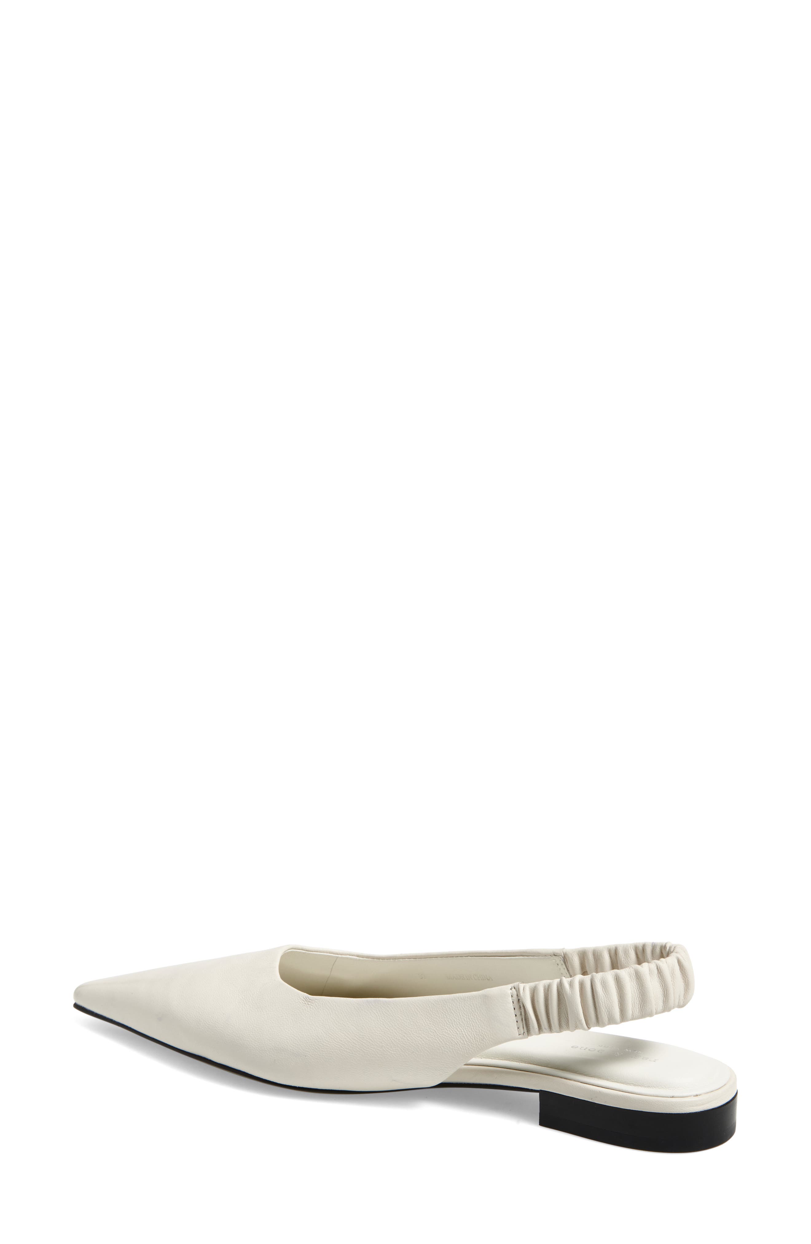 Mercer Pointed Toe Slingback Flat, Alternate, color, ANTIQUE WHITE