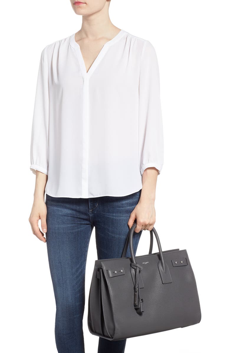 Saint Laurent Medium Sac de Jour Grained Leather Tote, Alternate, color,