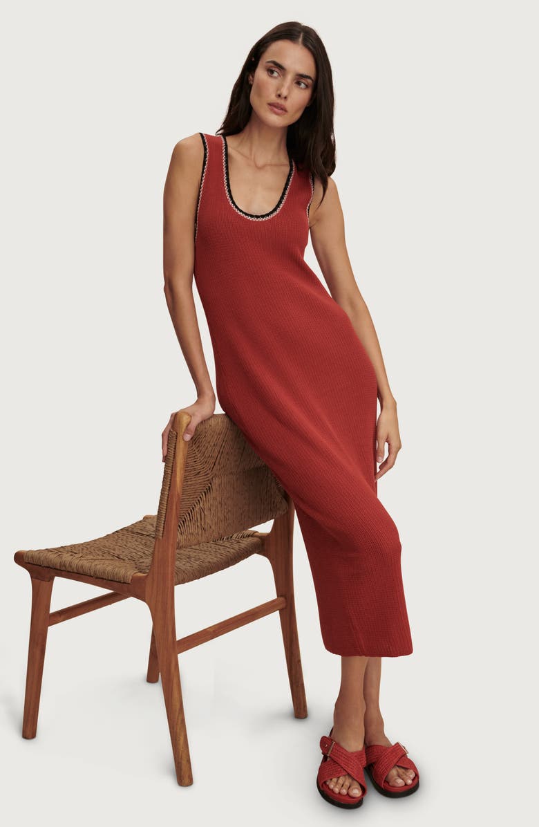 Varley Mikel Knit Cotton Midi Dress, Alternate, color, Bossa Nova