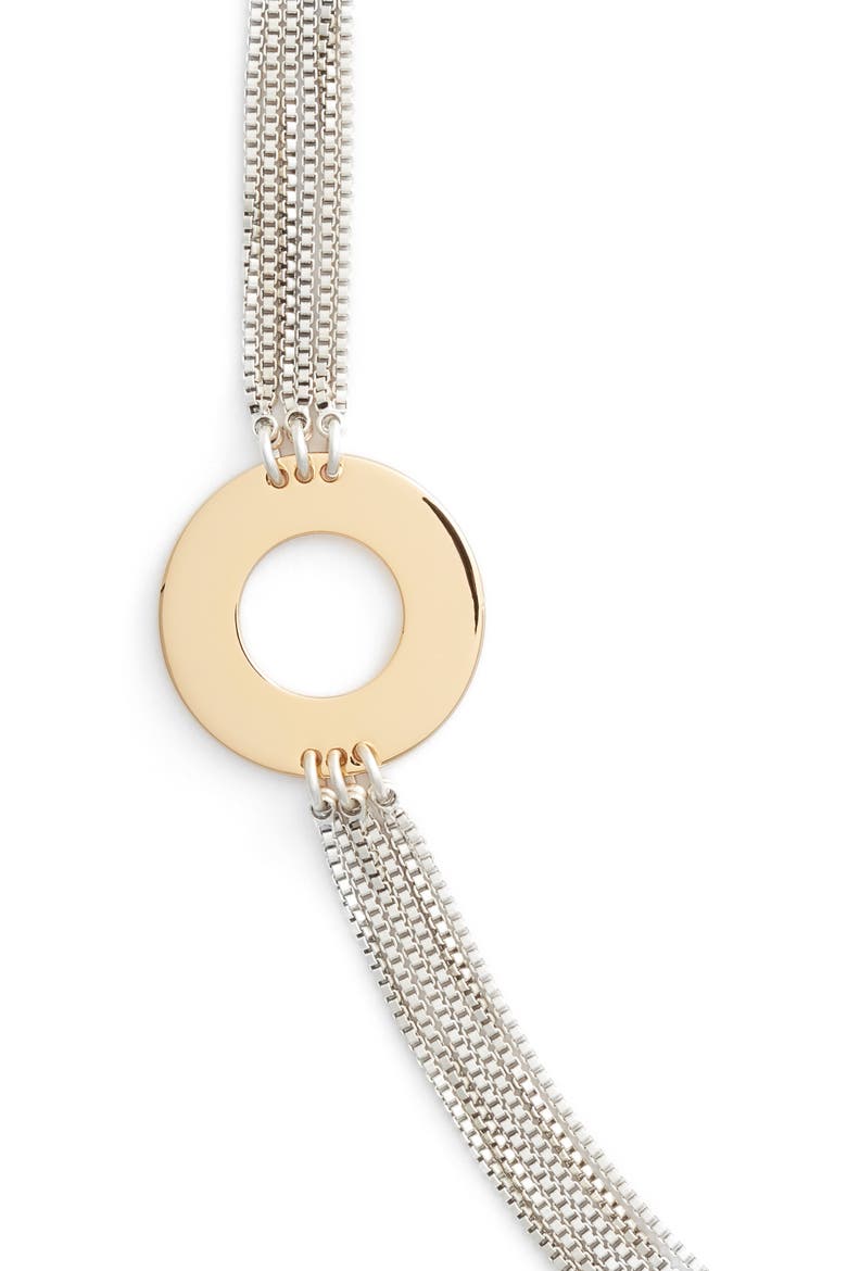 Carmine Open Disc Station Multistrand Necklace, Alternate, color, TWO-TONE