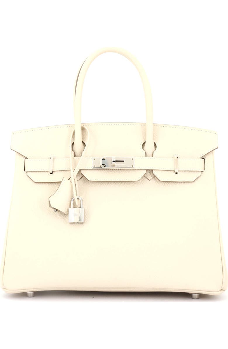 Pre-Owned Hermes Birkin Handbag Light Epsom with Palladium Hardware 30, Main, color,