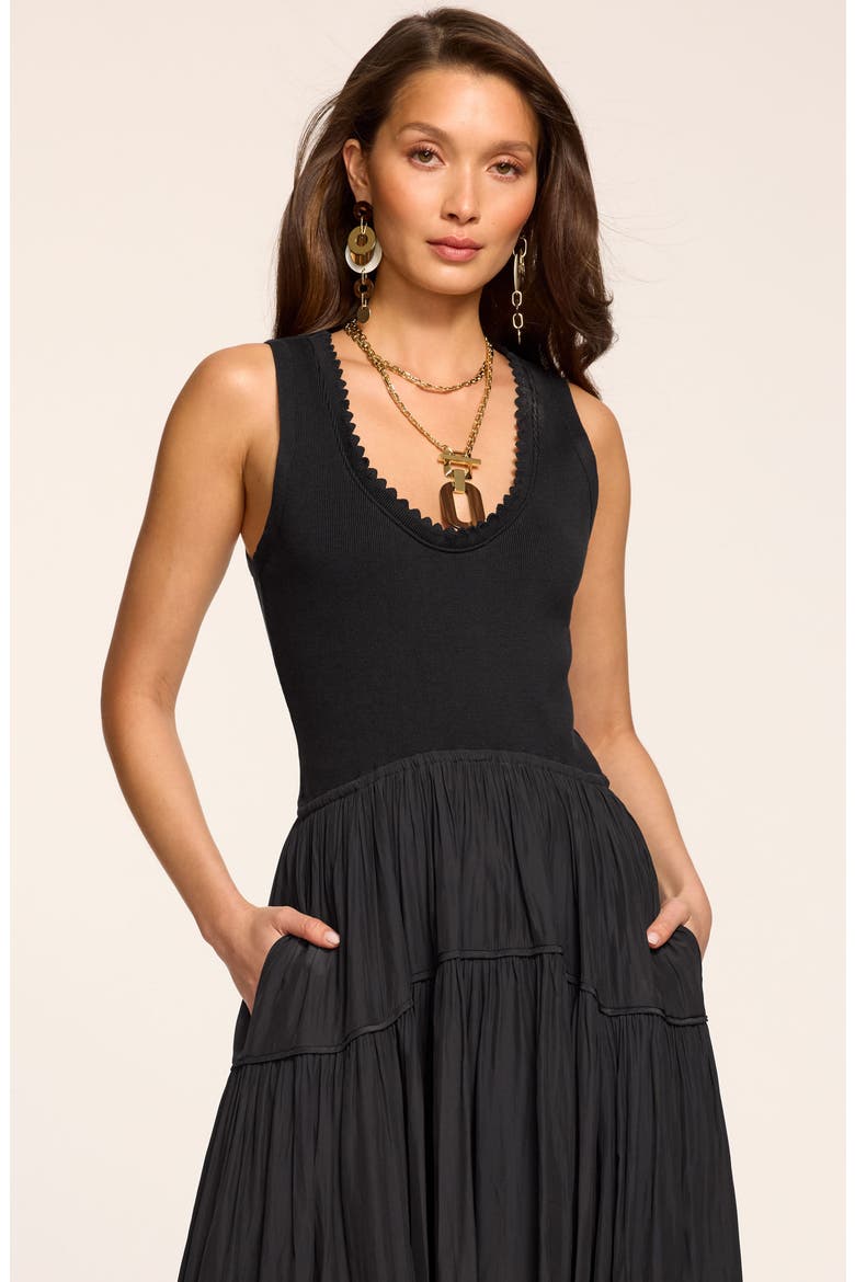 Hadley Sleeveless Asymmetric Dress, Alternate, color, BLACK