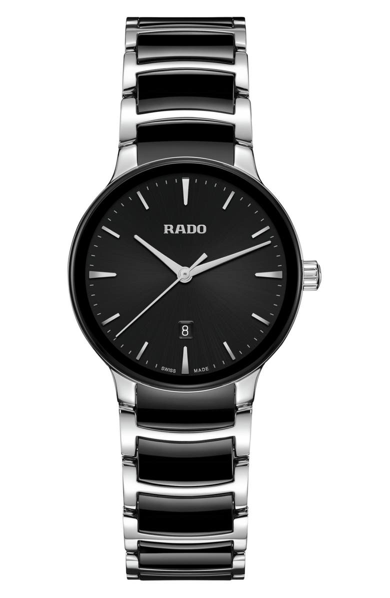 RADO Centrix Bracelet Watch, 30.5mm, Main, color, Black